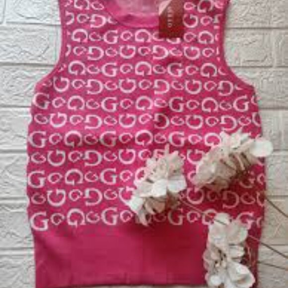 GUESS Pink 🩷🩷🤍🤍Sleeveless Top - Picture 3 of 4